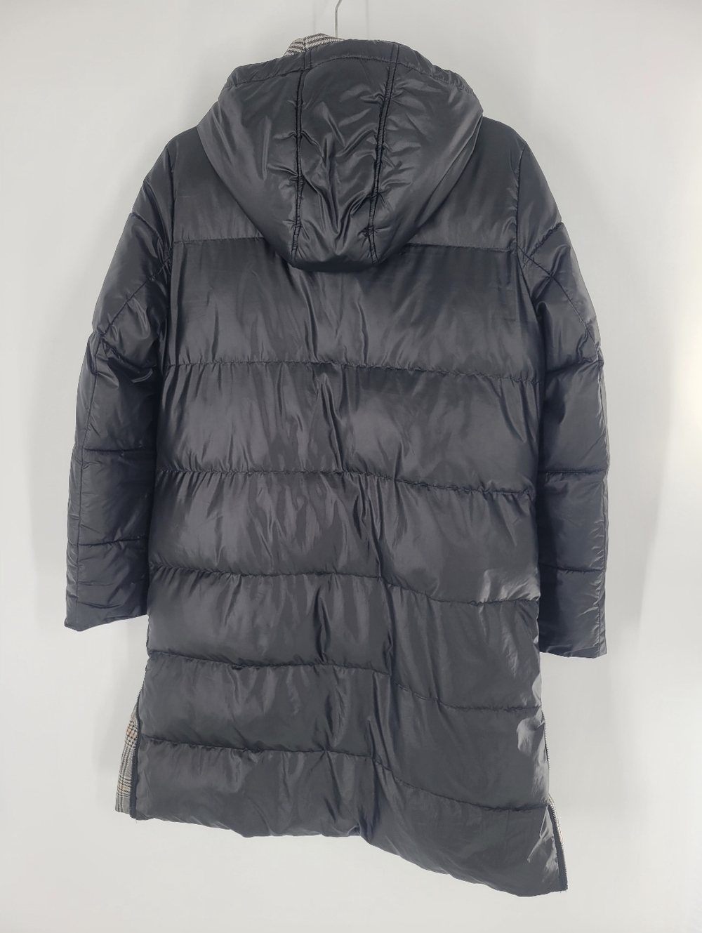 French Connection Black Quilted Hooded Puffer Coat Size M - Picture 2 of 6